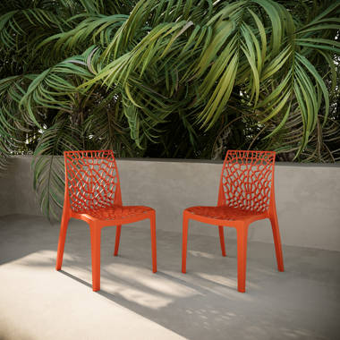 Orange best sale patio chairs